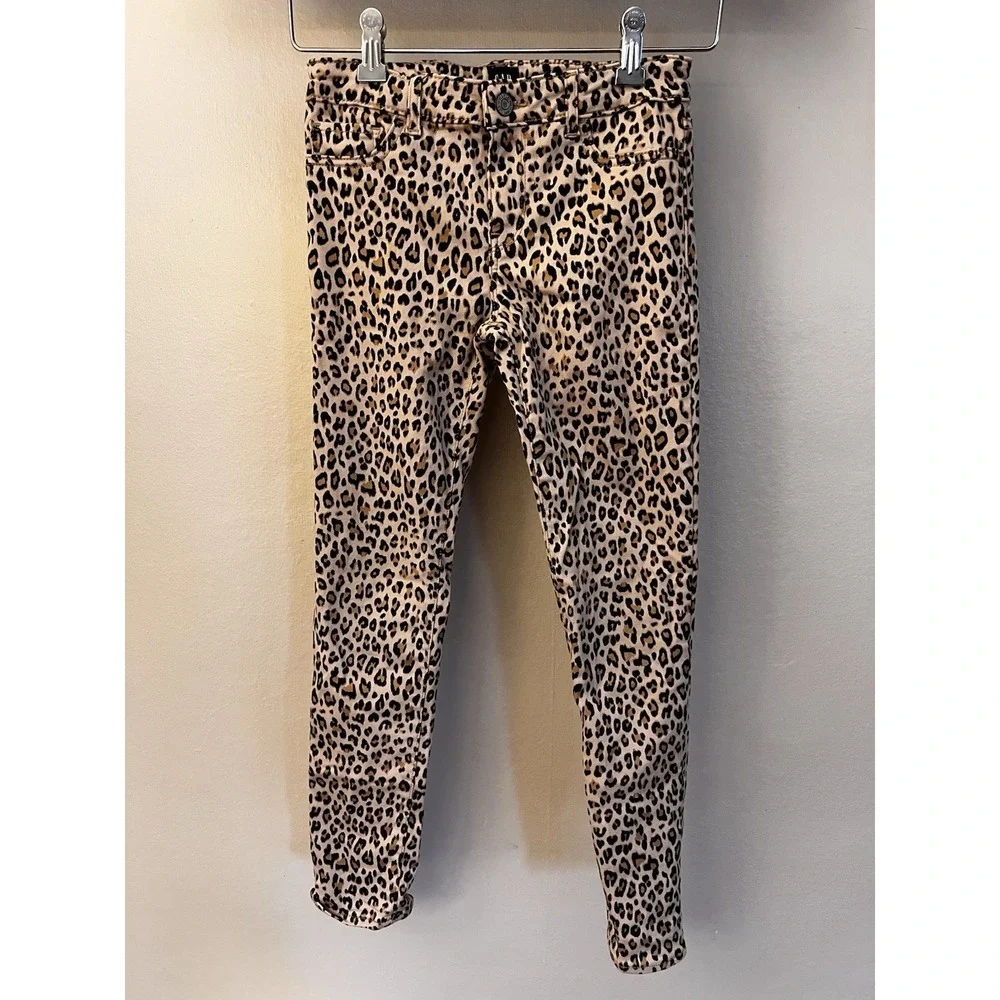 GAP Girls Kids Size 10 Pants Chinos Animal Print Adjustable Waist Stretch